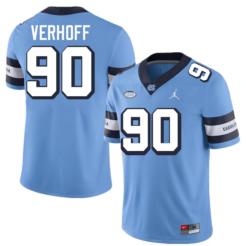Rece Verhoff UNC Jerseys,North Carolina Tar Heels #90 Rece Verhoff Football Jerseys-Throwback Blue Rece Verhoff UNC Jerseys,North Carolina Tar Heels #90 Rece Verhoff Football Jerseys-Throwback Blue